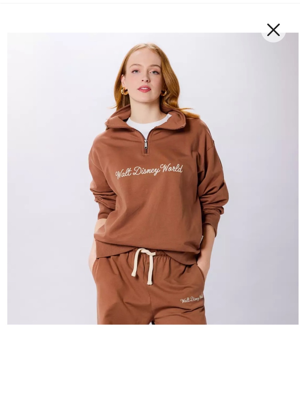 Disney Men's Brown Walt Disney World Quarter-Zip Pullover